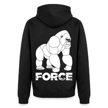 La force tranquille - Veste à capuche bio Premium Unisexe - noir - Dos - Nico (187cm)
