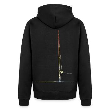 Angel Sketch Vintage Look - Unisex Premium Organic Zip Hoodie - black - Back - Nico (187cm)