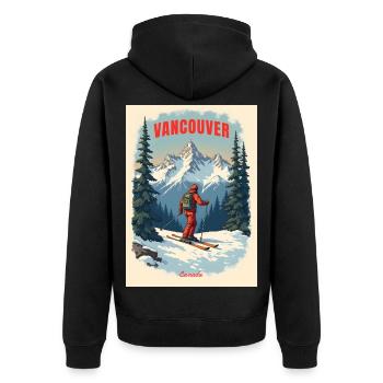 Vancouver Mountain Scenery - Unisex Premium Organic Zip Hoodie - black - Back - Nico (187cm)