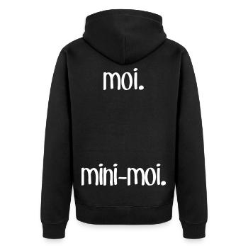 Me & M-Moi (foncé) - Veste à capuche bio Premium Unisexe - noir - Dos - Nico (187cm)