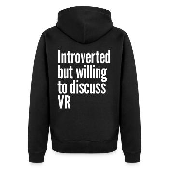 Introverti mais prêt à discuter de VR - Veste à capuche bio Premium Unisexe - noir - Dos - Nico (187cm)