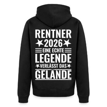 Retraités 2026 - Une véritable légende quitte le site - Veste à capuche bio Premium Unisexe - noir - Dos - Nico (187cm)