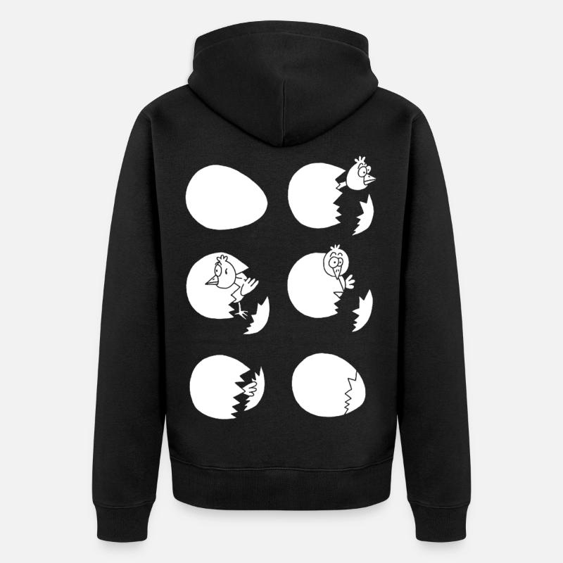 Die Welt entdecken oder nicht (weiß) - Unisex Premium Bio Zip Hoodie - Schwarz