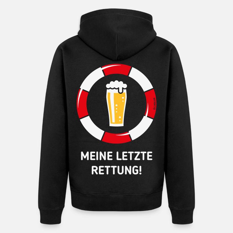 Mon dernier recours ! (Bière / Willibecher / NEG) - Veste à capuche bio Premium Unisexe - noir