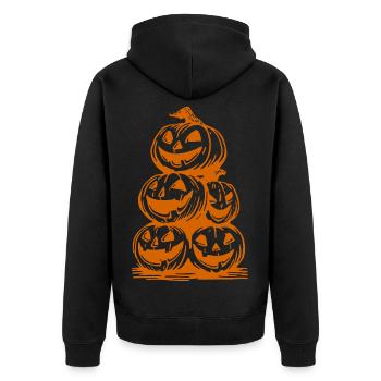 Citrouilles d’Halloween – Pile de visages effrayants - Veste à capuche bio Premium Unisexe - noir - Dos - Nico (187cm)