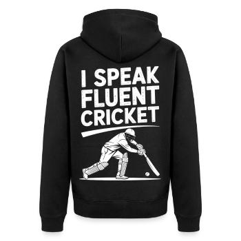 Drôle de cricket : Jeu de cricket vintage - Veste à capuche bio Premium Unisexe - noir - Dos - Nico (187cm)