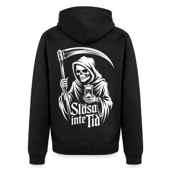 Horloge de l’Ange de la Mort – Ne Perdez Pas De Temps - Veste à capuche bio Premium Unisexe - noir - Dos - Nico (187cm)