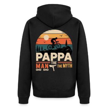 Pappa cycliste la fégende vélo vélo vélo vélo - Unisex Premium Bio Zip Hoodie - Schwarz - Hinten - Nico (187cm)