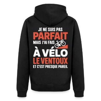 I did the Ventoux by bike bike bike gift cyclist - Unisex Premium Organic Zip Hoodie - black - Back - Nico (187cm)