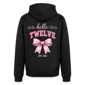 Hallo Zwölf 12-Jähriger ist Geburtstagsknoten 2014 - Unisex Premium Bio Zip Hoodie - Schwarz - Hinten - Nico (187cm)