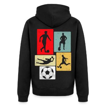 Football rétro - Veste à capuche bio Premium Unisexe - noir - Dos - Nico (187cm)