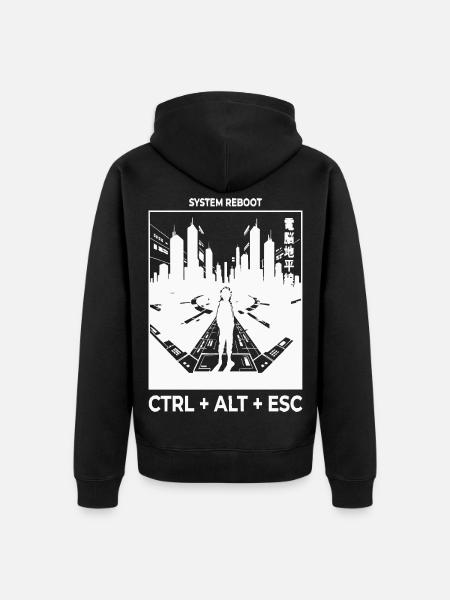 System Reboot Skyline - Unisex Premium Bio Zip Hoodie - Schwarz
