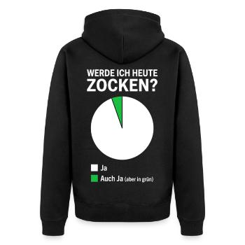 Lustiger Spruch Zocken Gamer - Unisex Premium Bio Zip Hoodie - Schwarz - Hinten - Nico (187cm)