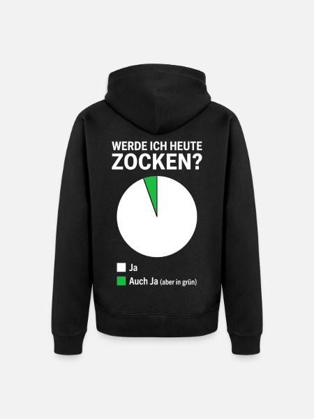 Lustiger Spruch Zocken Gamer - Unisex Premium Bio Zip Hoodie - Schwarz