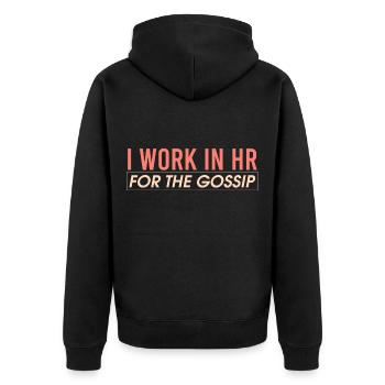 Je travaille au service des ressources humaines pour les Gossi - Veste à capuche bio Premium Unisexe - noir - Dos - Nico (187cm)