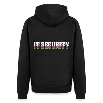 IT Security Network Protection Computer Cyber Tech H - Unisex Premium Organic Zip Hoodie - black - Back - Nico (187cm)