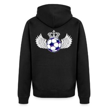 Football Logo Coat of Arms Colorful - Unisex Premium Organic Zip Hoodie - black - Back - Nico (187cm)