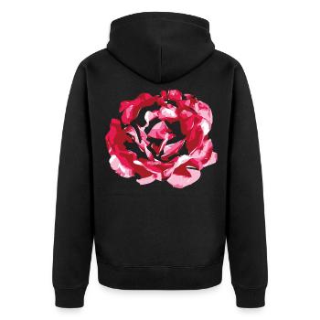Rose Roses Fleur Blossom Garden Nature cadeau - Veste à capuche bio Premium Unisexe - noir - Dos - Nico (187cm)