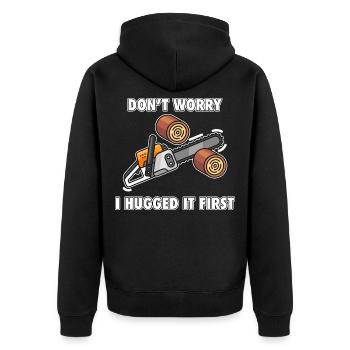 Tree keeper Don't worry, I hugged it First - Unisex Premium Organic Zip Hoodie - black - Back - Nico (187cm)