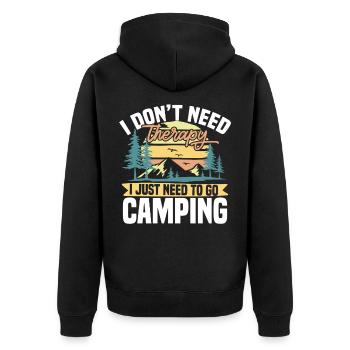 Je n’ai pas besoin de thérapie, j’ai juste besoin d’aller camper - Veste à capuche bio Premium Unisexe - noir - Dos - Nico (187cm)
