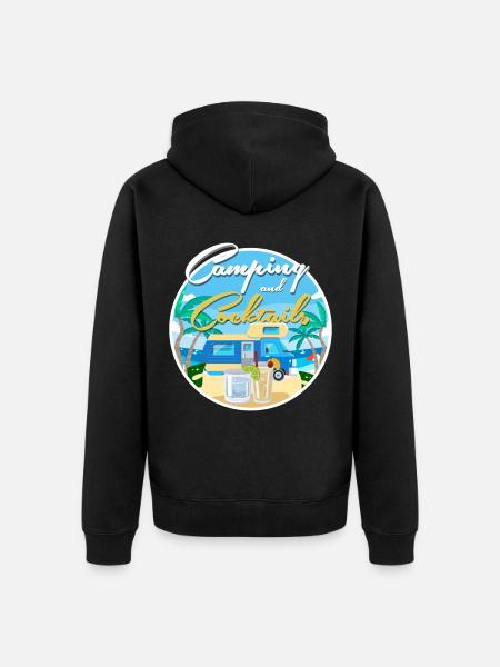 Camping & Cocktails - Unisex Premium Bio Zip Hoodie - Schwarz
