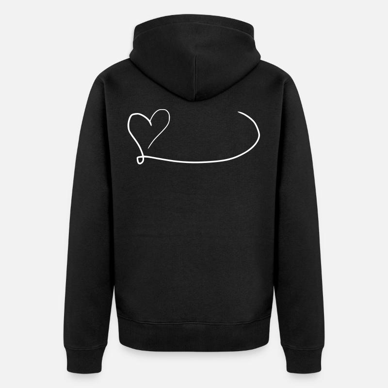 Émoji de coeur esquisse - Veste à capuche bio Premium Unisexe - noir