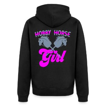 Color changeable | Hobby Horse Girl | Hobby Horsing - Unisex Premium Organic Zip Hoodie - black - Back - Nico (187cm)
