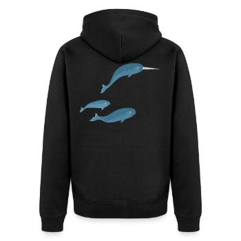famille narval - Veste à capuche bio Premium Unisexe - noir - Dos - Nico (187cm)
