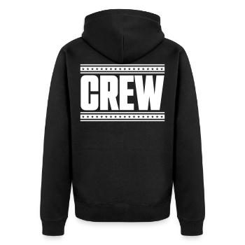 crew dashed star line - Unisex Premium Organic Zip Hoodie - black - Back - Nico (187cm)