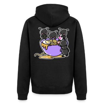 Süße Ameisen essen Ramen Suppe - Unisex Premium Bio Zip Hoodie - Schwarz - Hinten - Nico (187cm)