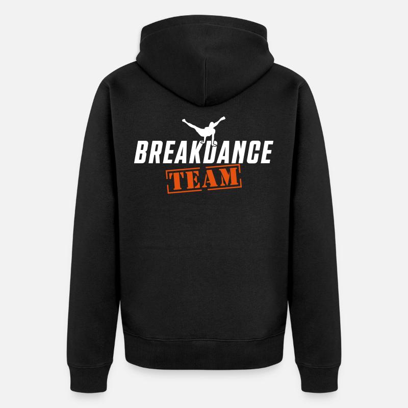 breakdance team - Veste à capuche bio Premium Unisexe - noir