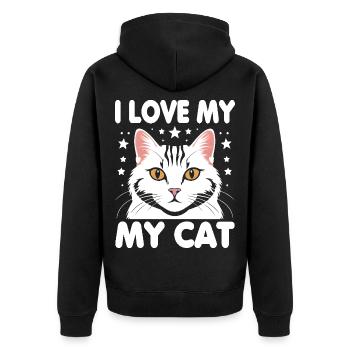 J’adore mon chat - Veste à capuche bio Premium Unisexe - noir - Dos - Nico (187cm)
