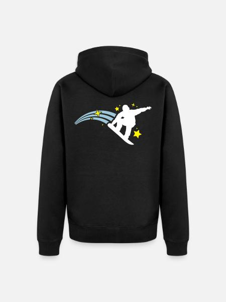 Snowboarder Silhouette Snowboard - Veste à capuche bio Premium Unisexe - noir