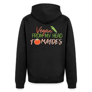 Vegan Vegan Meat Renonce au régime végétalien - Veste à capuche bio Premium Unisexe - noir - Dos - Nico (187cm)