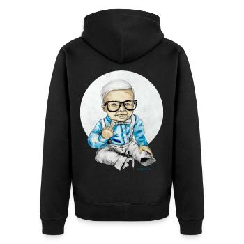 Naughty Boy, carographic - Unisex Premium Bio Zip Hoodie - Schwarz - Hinten - Nico (187cm)