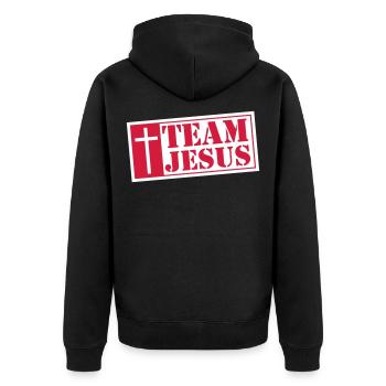 team jesus crois - Veste à capuche bio Premium Unisexe - noir - Dos - Nico (187cm)