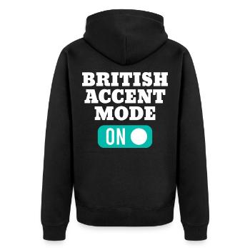 L’accent britannique sur l’étroitesse de langue maternelle - Veste à capuche bio Premium Unisexe - noir - Dos - Nico (187cm)