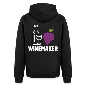 Winemaker Alcoholic Winery Profession Pacemaker Winer - Unisex Premium Organic Zip Hoodie - black - Back - Nico (187cm)
