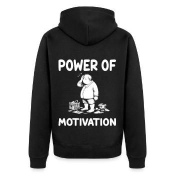 Le pouvoir de la motivation – Conception motivationnelle avec humour - Veste à capuche bio Premium Unisexe - noir - Dos - Nico (187cm)