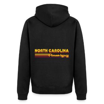 cooles North Carolina USA Bundesstaaten Design - Unisex Premium Bio Zip Hoodie - Schwarz - Hinten - Nico (187cm)
