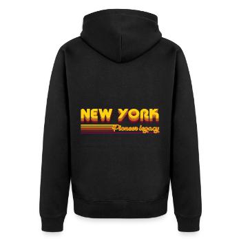 cool New York États-Unis États design - Veste à capuche bio Premium Unisexe - noir - Dos - Nico (187cm)