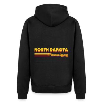 cooles North Dakota USA Bundesstaaten Design - Unisex Premium Bio Zip Hoodie - Schwarz - Hinten - Nico (187cm)