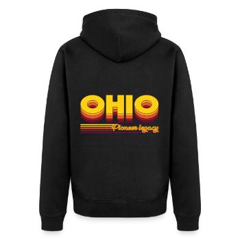 cool Ohio USA states design - Unisex Premium Organic Zip Hoodie - black - Back - Nico (187cm)