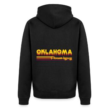 cooles Oklahoma USA Bundesstaaten Design - Unisex Premium Bio Zip Hoodie - Schwarz - Hinten - Nico (187cm)