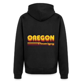 cool Oregon USA states design - Unisex Premium Organic Zip Hoodie - black - Back - Nico (187cm)