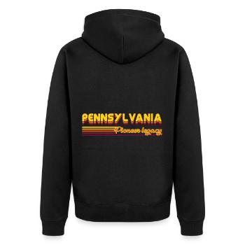 cooles Pennsylvania USA Bundesstaaten Design - Unisex Premium Bio Zip Hoodie - Schwarz - Hinten - Nico (187cm)