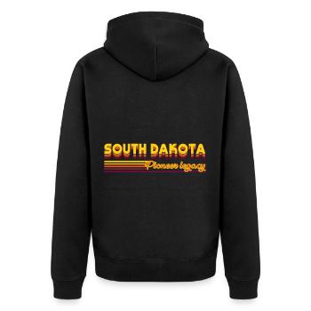 design cool du Dakota du Sud aux États-Unis - Veste à capuche bio Premium Unisexe - noir - Dos - Nico (187cm)