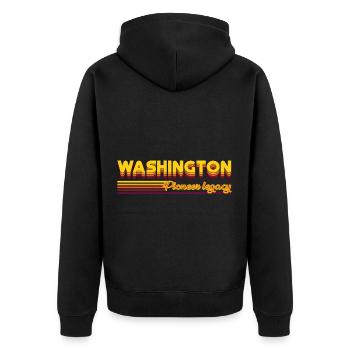 cool Washington USA states design - Unisex Premium Organic Zip Hoodie - black - Back - Nico (187cm)