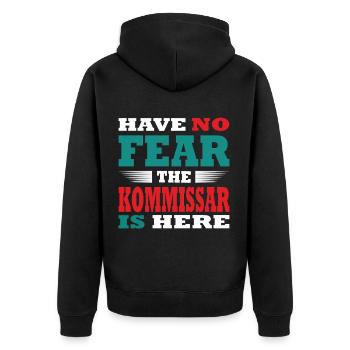 Have no Fear the Commissioner is here Outfit - Unisex Premium Organic Zip Hoodie - black - Back - Nico (187cm)