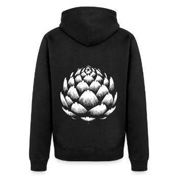Design d’artichaut, beauté verte avec goût - Veste à capuche bio Premium Unisexe - noir - Dos - Nico (187cm)